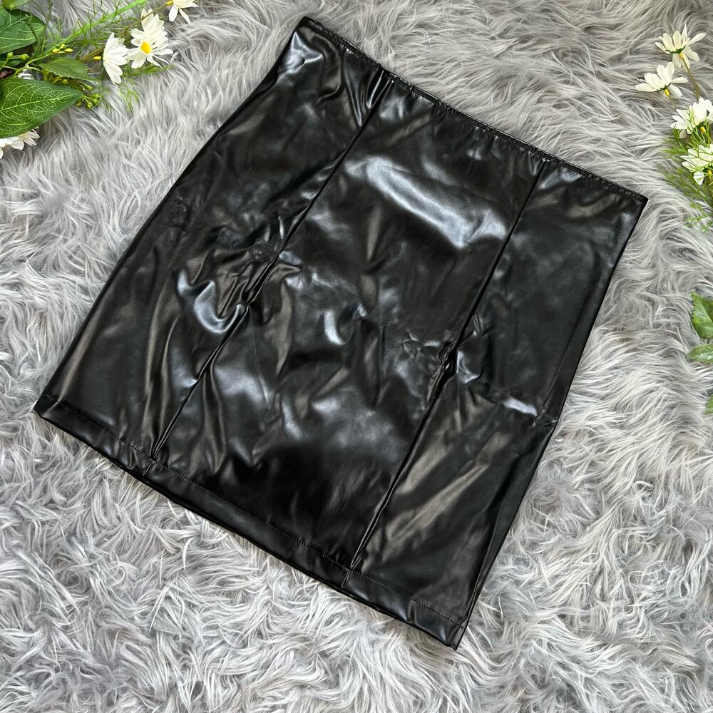 Black Pleather Mini Skirt NWT